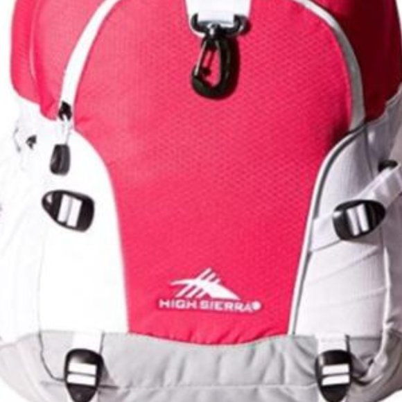 NWT High Sierra Backpack Waterproof Diaper Bag Hike Laptop Pink White Gray Baby - Picture 9 of 12